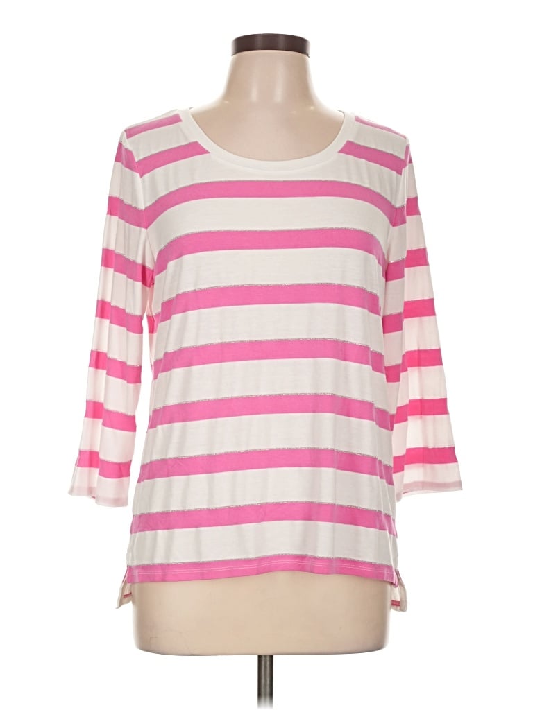 Pre-owned Talbots 3/4 Sleeve T-shirt In Pink