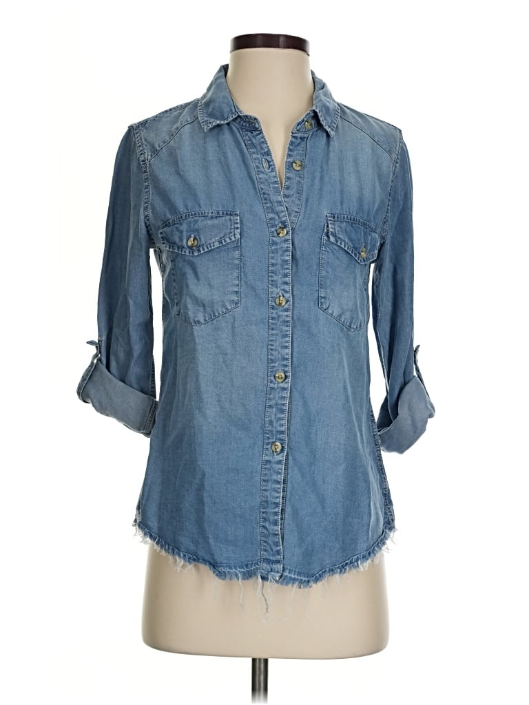Pre-owned Miami 3/4 Sleeve Button Down Shirt In Blue