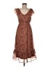 Indulge 100% Polyester Floral Multi Color Brown Casual Dress Size M - photo 1