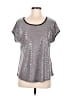 Star Vixen Metallic Silver Short Sleeve Top Size M - photo 1
