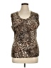 Milano Animal Print Brown Sleeveless T-Shirt Size XL - photo 1