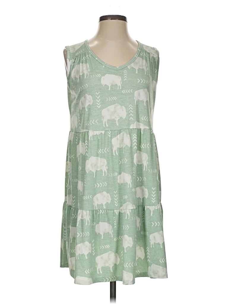 Pre-owned Lucky & Blessed Casual Dress In Green
