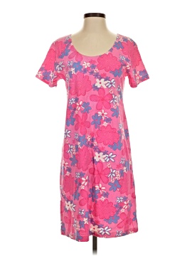 icantoo cotton dress Vintage iCanToo Cotton Midi Short Sleeve Orange Dress One Size USA MAUI  FISH