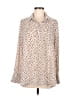 Pleione 100% Polyester Animal Print Ivory Long Sleeve Blouse Size M - photo 1