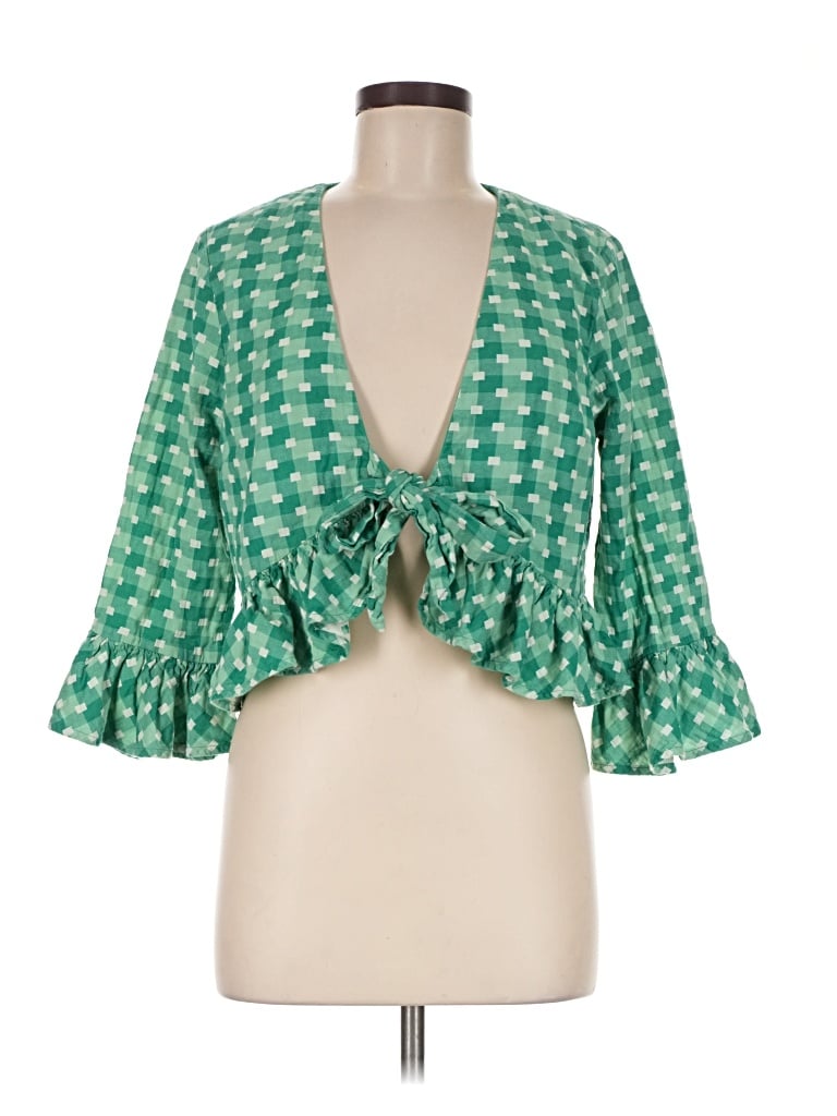 Pre-owned Tularosa 3/4 Sleeve Blouse In Green