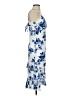 Lulus 100% Rayon Floral Blue Cocktail Dress Size XS - photo 4