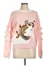99 Jane Street 100% Acrylic Animal Print Pink Pullover Sweater Size L - photo 1
