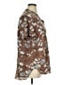 Timeson 100% Polyester Floral Brown Short Sleeve Blouse Size XL - photo 4