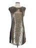 Rebecca Taylor 100% Polyester Metallic Silver Cocktail Dress Size 4 - photo 1