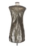 Rebecca Taylor 100% Polyester Metallic Silver Cocktail Dress Size 4 - photo 2