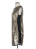 Rebecca Taylor 100% Polyester Metallic Silver Cocktail Dress Size 4 - photo 5