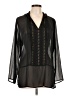 Chico's 100% Polyester Black Long Sleeve Blouse Size L - photo 1