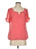 Sara Michelle 100% Polyester Pink Short Sleeve Blouse Size S - photo 1