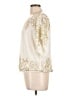 Cache 100% Polyester Ivory 3/4 Sleeve Blouse Size L - photo 5