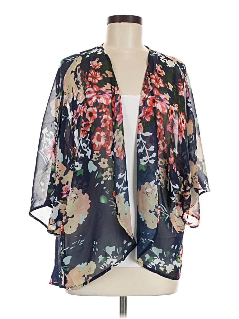 Pre-owned Unbranded Kimono In Blue