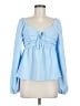 Derek Heart 100% Polyester Blue Long Sleeve Blouse Size M - photo 1