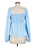 Derek Heart 100% Polyester Blue Long Sleeve Blouse Size M - photo 2