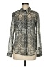 Catch My i 100% Polyester Animal Print Silver Long Sleeve Blouse Size M - photo 1