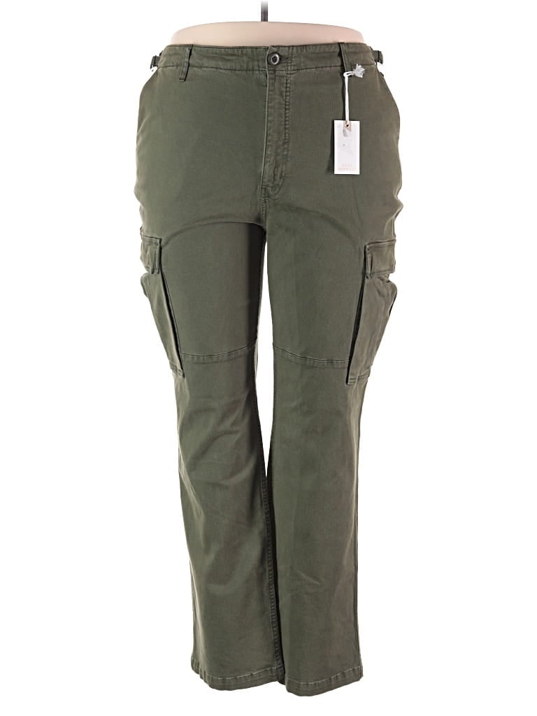 Pre-owned Good American Cargo Pants In Green