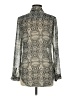 Catch My i 100% Polyester Animal Print Silver Long Sleeve Blouse Size M - photo 2