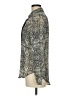 Catch My i 100% Polyester Animal Print Silver Long Sleeve Blouse Size M - photo 5