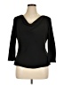 Donna Ricco 100% Polyester Black 3/4 Sleeve Top Size 16 - photo 1