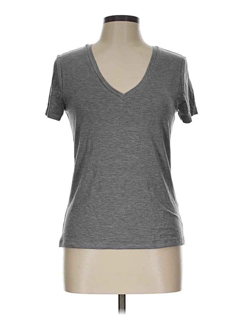 Pre-owned Express Short Sleeve Top Gray V-neck Tops