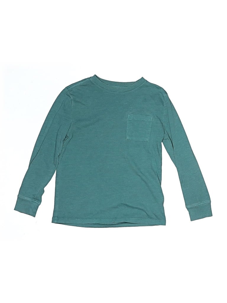 Pre-owned Cat & Jack Kids' Long Sleeve Top Teal Tops