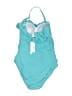 Bleu Solid Teal One Piece Swimsuit Size 10 - photo 2