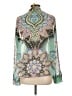 Green Dragon 100% Polyester Paisley Green Long Sleeve Blouse Size L - photo 2