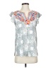 Savanna Jane 100% Rayon Silver Short Sleeve Blouse Size S - photo 1