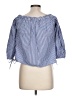 Active USA 100% Cotton Blue 3/4 Sleeve Blouse Size L - photo 2