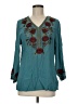 Soft Surroundings 100% Polyester Teal Long Sleeve Blouse Size M (petite) - photo 1