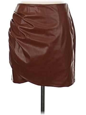 Kate Kasin Faux Leather Skirt (view 1)