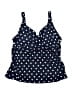 Lands' End Polka Dots Blue Swimsuit Top Size 18 - photo 1