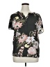 Ann Taylor LOFT 100% Recycled Polyester Floral Black Short Sleeve Blouse Size XL - photo 1