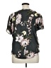 Ann Taylor LOFT 100% Recycled Polyester Floral Black Short Sleeve Blouse Size XL - photo 2
