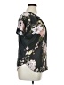 Ann Taylor LOFT 100% Recycled Polyester Floral Black Short Sleeve Blouse Size XL - photo 4