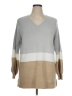 Lane Bryant 100% Acrylic Color Block Gray Pullover Sweater Size 14 - 16 Plus - photo 1