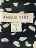 Amour Vert 100% Silk Animal Print Black 3/4 Sleeve Silk Top Size S - photo 7