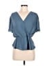 Chelsea28 100% Polyester Blue Short Sleeve Blouse Size M - photo 1