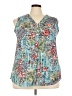 Amana Teal Sleeveless Blouse Size 3X - photo 1