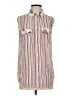 Equipment Stripes Ivory Sleeveless Button-Down Shirt Size S - photo 1
