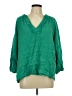 ee:some 100% Cotton Green 3/4 Sleeve Blouse Size L - photo 1
