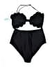 C Apparel 100% Polyester Solid Black Two Piece Swimsuit Size XL - photo 2