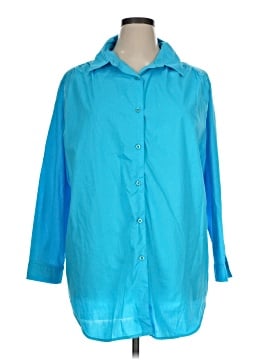 Roaman's 3/4 Sleeve Button-Down Shirt (view 1)