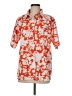 Romwe 100% Polyester Tropical Orange 3/4 Sleeve Blouse Size 6 - photo 1