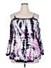 Torrid 100% Elastic Purple 3/4 Sleeve Blouse Size 2X Plus (2) - photo 1