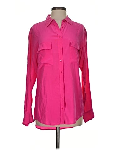 Equipment Long Sleeve Silk Top (view 1)