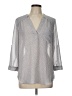 Maurices Polka Dots Gray 3/4 Sleeve Blouse Size L - photo 1